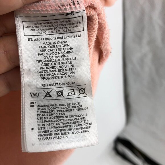 adidas  Blush Pink on Pink Sport ID Round Hem Hoodie size S - Picture 8 of 13